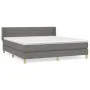 Box spring bed with dark gray fabric mattress 160x200 cm by , Beds and slatted bases - Ref: Foro24-3130362, Price: 492,55 €, ...