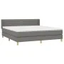 Box spring bed with dark gray fabric mattress 160x200 cm by , Beds and slatted bases - Ref: Foro24-3130362, Price: 492,55 €, ...