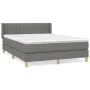 Box spring bed with dark gray fabric mattress 140x190 cm by , Beds and slatted bases - Ref: Foro24-3130426, Price: 496,92 €, ...