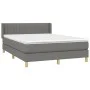 Box spring bed with dark gray fabric mattress 140x190 cm by , Beds and slatted bases - Ref: Foro24-3130426, Price: 496,92 €, ...