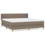 Box spring bed with taupe gray fabric mattress 160x200 cm by , Beds and slatted bases - Ref: Foro24-3130445, Price: 503,52 €,...