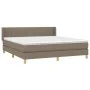 Box spring bed with taupe gray fabric mattress 160x200 cm by , Beds and slatted bases - Ref: Foro24-3130445, Price: 503,52 €,...