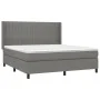 Box spring bed with dark gray fabric mattress 160x200 cm by , Beds and slatted bases - Ref: Foro24-3131602, Price: 574,48 €, ...