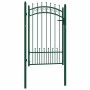 Puerta de valla con picos acero verde 100x150 cm