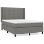 Box spring bed with dark gray fabric mattress 140x190 cm by , Beds and slatted bases - Ref: Foro24-3131586, Price: 558,66 €, ...