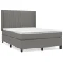 Box spring bed with dark gray fabric mattress 140x190 cm by , Beds and slatted bases - Ref: Foro24-3131586, Price: 549,79 €, ...