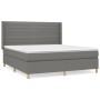 Cama box spring con colchón tela gris oscuro 160x200 cm de , Camas y somieres - Ref: Foro24-3132082, Precio: 574,21 €, Descue...