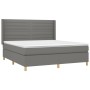 Cama box spring con colchón tela gris oscuro 160x200 cm de , Camas y somieres - Ref: Foro24-3132082, Precio: 574,21 €, Descue...
