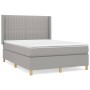 Box spring bed with light gray fabric mattress 140x190 cm by , Beds and slatted bases - Ref: Foro24-3132145, Price: 531,13 €,...