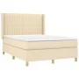Box spring bed with cream fabric mattress 140x200 cm by , Beds and slatted bases - Ref: Foro24-3132158, Price: 541,32 €, Disc...
