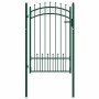 Puerta de valla con picos acero verde 100x150 cm