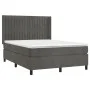 Box spring bed with dark gray velvet mattress 140x200 cm by , Beds and slatted bases - Ref: Foro24-3132802, Price: 477,85 €, ...