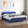 Cama box spring colchón y luces LED tela azul 160x200 cm de , Camas y somieres - Ref: Foro24-3133251, Precio: 473,58 €, Descu...