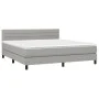 Box spring bed mattress and LED lights light gray fabric 160x200 cm by , Beds and slatted bases - Ref: Foro24-3133245, Price:...