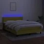Box spring bed mattress and LED lights blue fabric 140x200 cm by , Beds and slatted bases - Ref: Foro24-3133323, Price: 434,8...