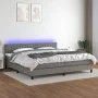 Cama box spring colchón y luces LED tela gris claro 200x200 cm de , Camas y somieres - Ref: Foro24-3133342, Precio: 580,69 €,...