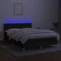 Box spring bed mattress and LED lights black fabric 140x190 cm by , Beds and slatted bases - Ref: Foro24-3133871, Price: 438,...