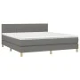 Box spring bed with mattress and LED dark gray fabric 160x200 cm by , Beds and slatted bases - Ref: Foro24-3133886, Price: 48...