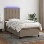 Box spring bed with mattress and taupe gray LED lights 80x200 cm by , Beds and slatted bases - Ref: Foro24-3134993, Price: 34...