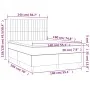 Box spring bed mattress and LED lights black fabric 140x190 cm by , Beds and slatted bases - Ref: Foro24-3135031, Price: 484,...