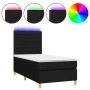 Box spring bed mattress and LED lights black fabric 80x200 cm by , Beds and slatted bases - Ref: Foro24-3135471, Price: 318,9...