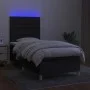 Box spring bed mattress and LED lights black fabric 80x200 cm by , Beds and slatted bases - Ref: Foro24-3135471, Price: 318,9...
