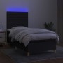 Boxspringbettmatratze und LED-Leuchten aus schwarzem Stoff 80x200 cm von , Betten und Lattenroste - Ref: Foro24-3135471, Prei...