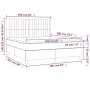 Box spring bed mattress and LED lights light gray fabric 160x200 cm by , Beds and slatted bases - Ref: Foro24-3135605, Price:...