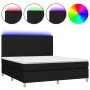 Box spring bed mattress and LED lights black fabric 160x200 cm by , Beds and slatted bases - Ref: Foro24-3135607, Price: 602,...