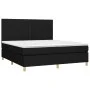 Box spring bed mattress and LED lights black fabric 160x200 cm by , Beds and slatted bases - Ref: Foro24-3135607, Price: 602,...
