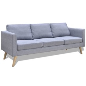Sofá de 3 plazas de tela gris claro by vidaXL, Sofas - Ref: Foro24-242219, Price: 312,97 €, Discount: %