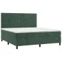 Box spring bed with mattress and LED dark green velvet 160x200cm by , Beds and slatted bases - Ref: Foro24-3136194, Price: 58...
