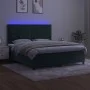 Box spring bed with mattress and LED dark green velvet 160x200cm by , Beds and slatted bases - Ref: Foro24-3136194, Price: 58...