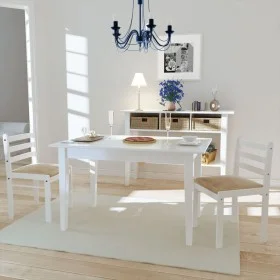 Esszimmerstühle 2 Stück Massivholz Gummi weiß Samt von vidaXL, Essstühle - Ref: Foro24-242030, Preis: 75,81 €, Rabatt: %