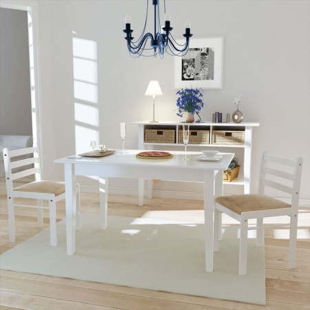 Esszimmerstühle 2 Stück Massivholz Gummi weiß Samt von vidaXL, Essstühle - Ref: Foro24-242030, Preis: 76,63 €, Rabatt: %