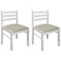 Dining chairs 2 units solid rubber wood white velvet by vidaXL, dining chairs - Ref: Foro24-242030, Price: 75,81 €, Discount: %