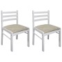 Sillas de comedor 2 uds madera maciza caucho terciopelo blanco de vidaXL, Sillas de comedor - Ref: Foro24-242030, Precio: 72,...