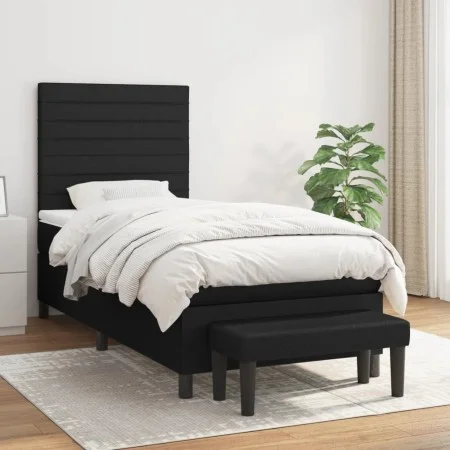 Box spring bed with black fabric mattress 80x200 cm by , Beds and slatted bases - Ref: Foro24-3136631, Price: 351,70 €, Disco...