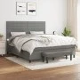 Box spring bed with dark gray fabric mattress 160x200 cm by , Beds and slatted bases - Ref: Foro24-3136686, Price: 601,50 €, ...