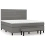 Box spring bed with dark gray fabric mattress 160x200 cm by , Beds and slatted bases - Ref: Foro24-3136686, Price: 601,50 €, ...