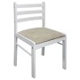 Sillas de comedor 2 uds madera maciza caucho terciopelo blanco de vidaXL, Sillas de comedor - Ref: Foro24-242030, Precio: 72,...