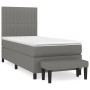 Cama box spring con colchón tela gris oscuro 100x200 cm de , Camas y somieres - Ref: Foro24-3136734, Precio: 379,36 €, Descue...