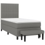 Cama box spring con colchón tela gris oscuro 100x200 cm de , Camas y somieres - Ref: Foro24-3136734, Precio: 379,36 €, Descue...