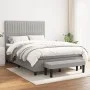 Box spring bed with light gray fabric mattress 140x200 cm by , Beds and slatted bases - Ref: Foro24-3136757, Price: 510,70 €,...
