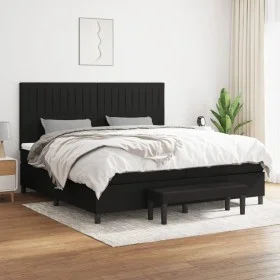 Box spring bed with black fabric mattress 200x200 cm by , Beds and slatted bases - Ref: Foro24-3136783, Price: 741,52 €, Disc...