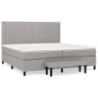 Box spring bed with light gray fabric mattress 200x200 cm by , Beds and slatted bases - Ref: Foro24-3136781, Price: 774,00 €,...