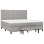 Box spring bed with light gray fabric mattress 200x200 cm by , Beds and slatted bases - Ref: Foro24-3136781, Price: 774,00 €,...