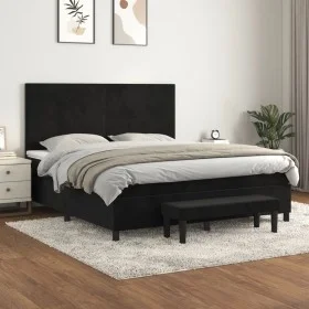 Box spring bed with black velvet mattress 180x200 cm by , Beds and slatted bases - Ref: Foro24-3137739, Price: 622,73 €, Disc...