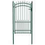 Puerta de valla con picos acero verde 100x175 cm