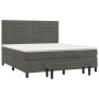 Box spring bed with dark gray velvet mattress 160x200 cm by , Beds and slatted bases - Ref: Foro24-3137912, Price: 563,76 €, ...
